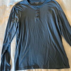 Old Navy Men's Slate Blue Long Sleeve Henley